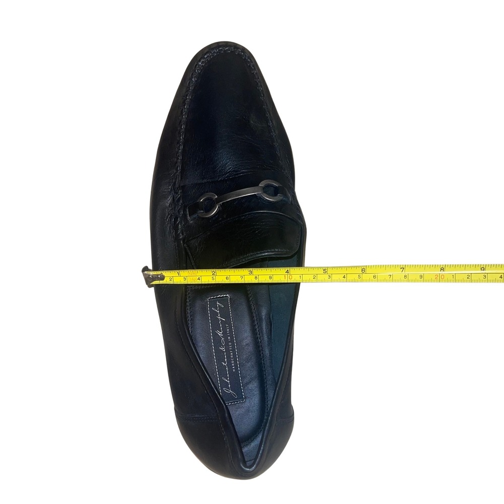 Johnston &‎ Murphy Black Leather Bit Loafers Made in Italy Men's 13 - Picture 6 of 9